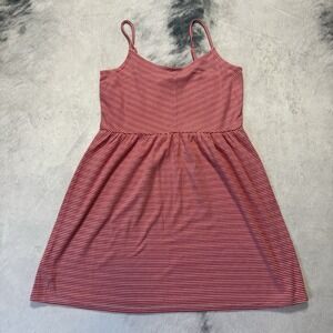 Ann Taylor Loft Sundress Womens Size L‎ Pink Stripes Spaghetti Strap Cami